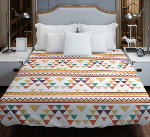 Flat Traditional Native American Pattern Duvet Cover