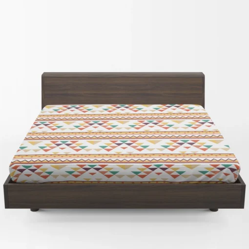 Flat Traditional Native American Pattern Fitted Sheet 1