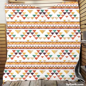 Flat Traditional Native American Pattern Quilt Blanket