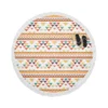 Flat Traditional Native American Pattern Round Beach Towel