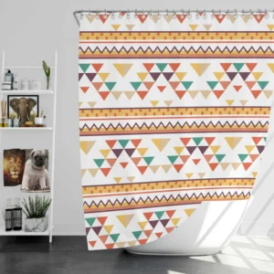 Flat Traditional Native American Pattern Shower Curtain