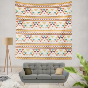 Flat Traditional Native American Pattern Wall Tapestry