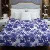 Floral Blue Toile Pattern Duvet Cover