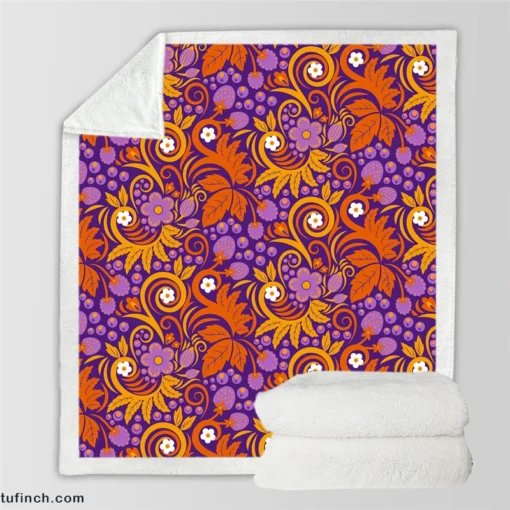 Floral Bouquets Pattern Design Sherpa Fleece Blanket