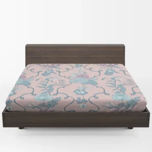 Floral Chinoiserie Style Pattern Fitted Sheet 1