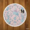 Floral Chinoiserie Style Pattern Round Beach Towel