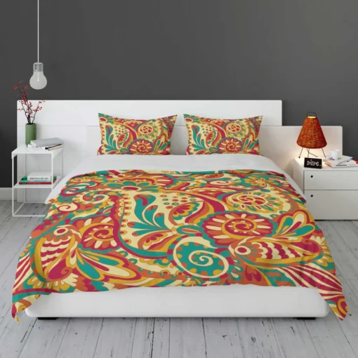 Floral Doodle Design Bedding Set 1