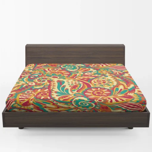 Floral Doodle Design Fitted Sheet 1