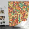 Floral Doodle Design Shower Curtain