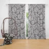 Floral Drawn Sketch Design Curtain