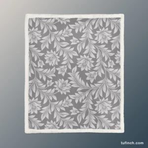 Floral Drawn Sketch Design Sherpa Fleece Blanket 1