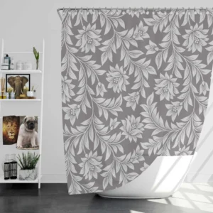 Floral Drawn Sketch Design Shower Curtain