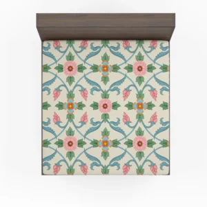 Floral Folk Art Pattern Fitted Sheet