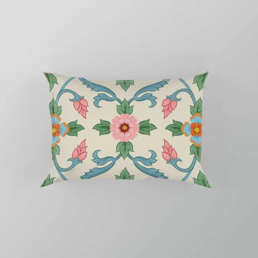 Floral Folk Art Pattern Pillow Case