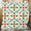 Floral Folk Art Pattern Quilt Blanket