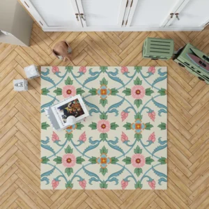 Floral Folk Art Pattern Rug