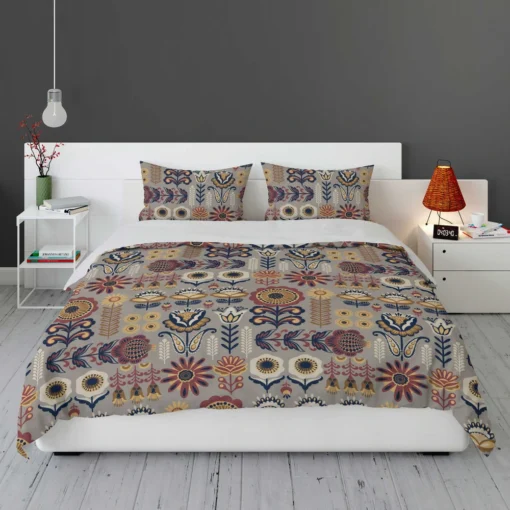 Floral Folk Pattern Bedding Set 1