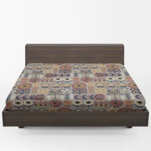 Floral Folk Pattern Fitted Sheet 1