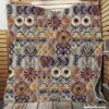 Floral Folk Pattern Quilt Blanket