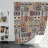 Floral Folk Pattern Shower Curtain