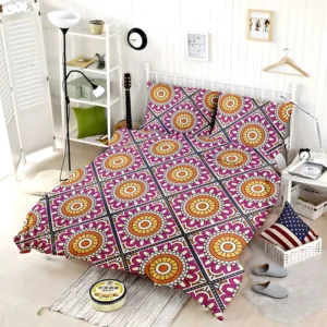 Floral Geometric Ethnic Pattern Bedding Set