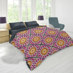 Floral Geometric Ethnic Pattern Duvet Cover 1