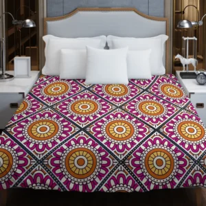 Floral Geometric Ethnic Pattern Duvet Cover