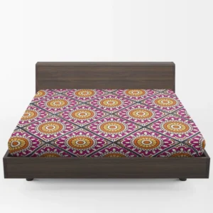 Floral Geometric Ethnic Pattern Fitted Sheet 1