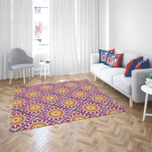 Floral Geometric Ethnic Pattern Rug 2