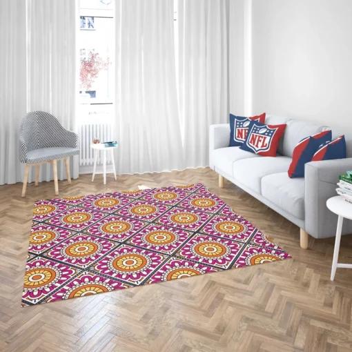 Floral Geometric Ethnic Pattern Rug 2