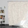 Floral Line Art Flat Design on Watusi Pink Shower Curtain