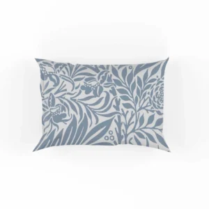 Floral Pattern on Cerulean Blue Background Pillow Case