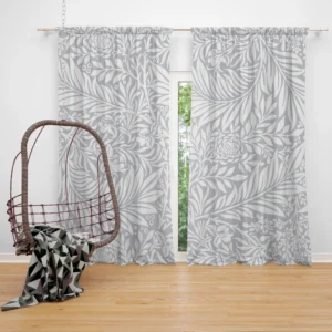 Floral Pattern on Goose Background Curtain