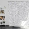 Floral Pattern on Goose Background Shower Curtain