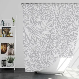 Floral Pattern on Goose Background Shower Curtain