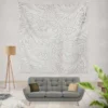 Floral Pattern on Goose Background Wall Tapestry