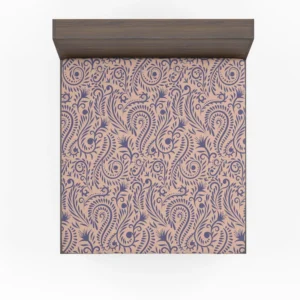 Floral Pattern on Pink Background Fitted Sheet