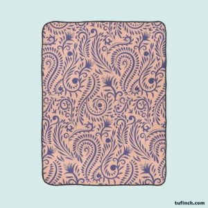 Floral Pattern on Pink Background Fleece Blanket 1