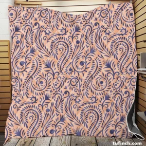 Floral Pattern on Pink Background Quilt Blanket