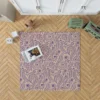 Floral Pattern on Pink Background Rug