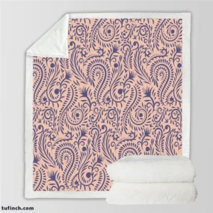 Floral Pattern on Pink Background Sherpa Fleece Blanket