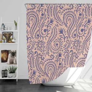 Floral Pattern on Pink Background Shower Curtain