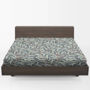 Floral  Pattern on Slate Gray Fitted Sheet 1