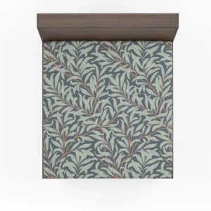 Floral  Pattern on Slate Gray Fitted Sheet