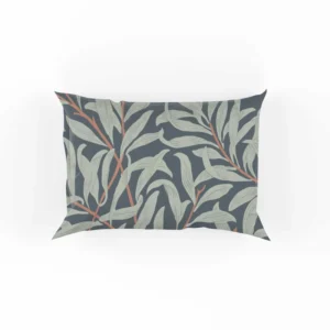 Floral  Pattern on Slate Gray Pillow Case