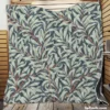 Floral  Pattern on Slate Gray Quilt Blanket