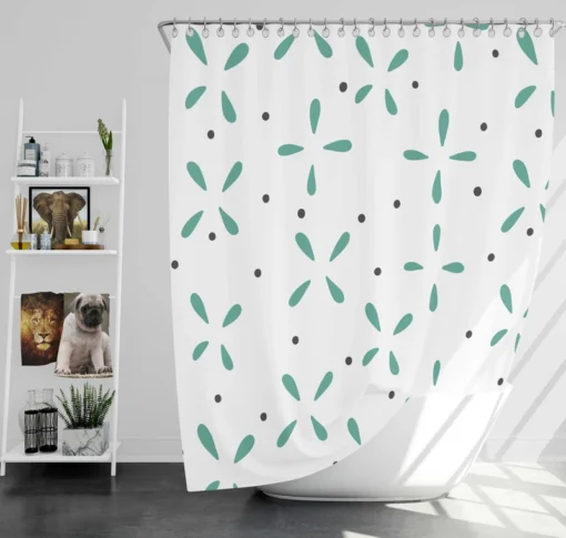 Floral Petal Minimalistic Shower Curtain