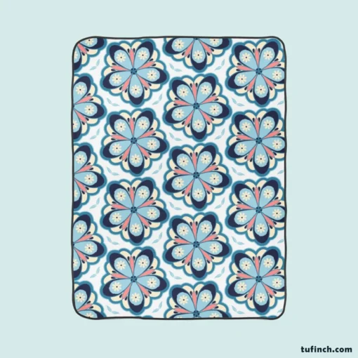 Floral Print Pattern Fleece Blanket 1