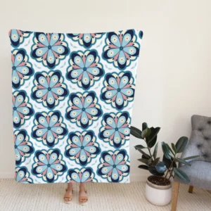 Floral Print Pattern Fleece Blanket