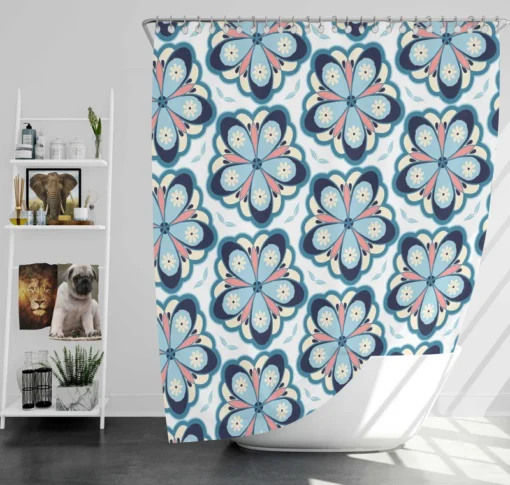 Floral Print Pattern Shower Curtain